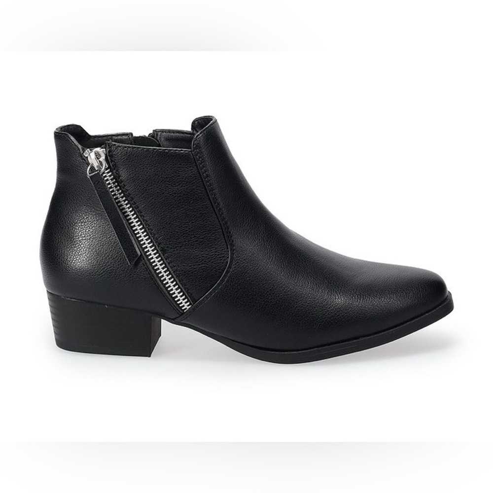 NWOT - Croft & Barrow - Black Ankle Boots - comfy cozy booties‎